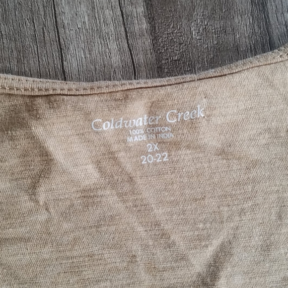 Coldwater Creek Falling Stars Brown Fall Top 2X - Picture 5 of 6